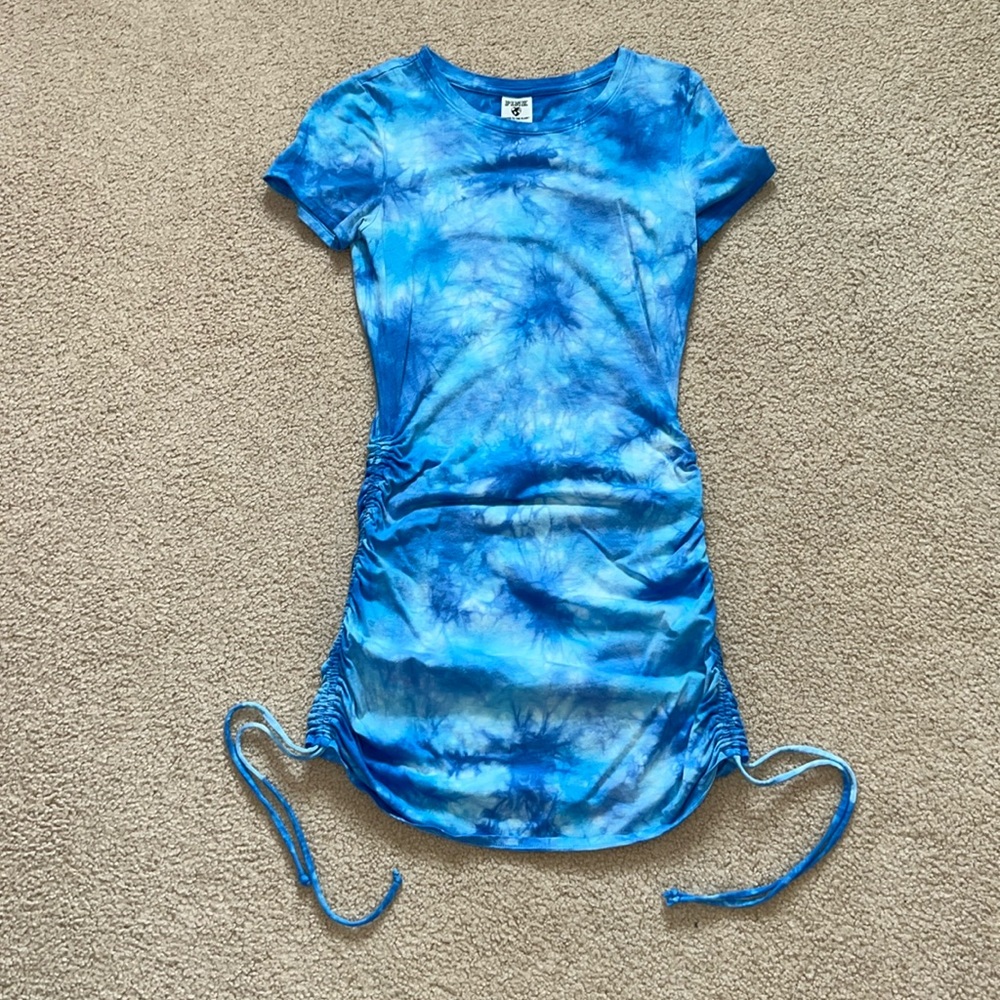 PINK Drawstring T-shirt Dress - XS